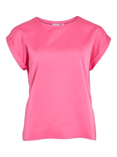 Vila Viellette S/S Satin Top - Noos, Sangria Sunset, 42