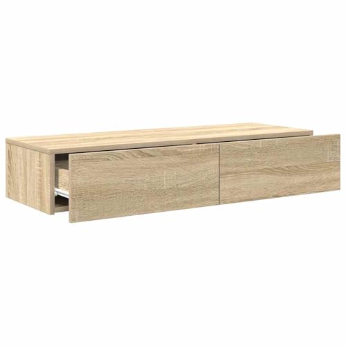 Étagère murale flottante en chêne Sonoma 100cm avec tiroirs de rangement pour salon - 8