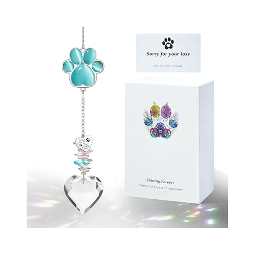 Pet Memorial Suncatcher - Dog Memorial Gifts, Pet Loss Sympathy, Thoughtful Dogs and Cats...