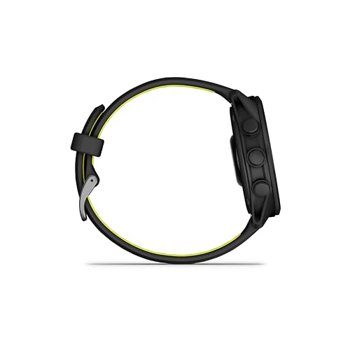 Image of Garmin Forerunner 170 Music, GPS Running Smartwatch, Advanced Training Metrics and Recovery Insights Plus Music Storage, Black with Black /Amp Yellow Band
