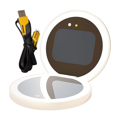Genérico Espejo De Maquillaje UV De Protector Solar Inteligente, Diseño Plegable, 9.7x9.7x2.3cm, Espejo De Tocador De Aumento, De Bolsillo De Doble Cara, Construcción, Maquillaje, Viaje, Baño