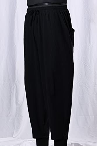 COSDREAMER Men's Baggy Harem Pant Drawstring Casual Cotton Linen Yoga Beach Pants3
