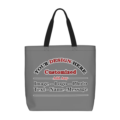 Custom Personalized Tote Bag With Your Team Logo Text Image Custom Bags For Work Travel Shopping Women Shoulder Handbag