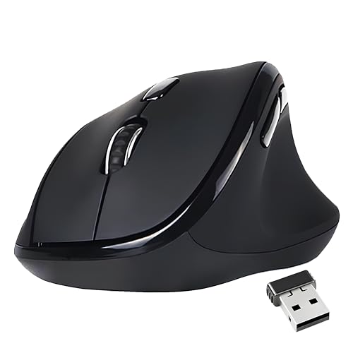 Image of Electro Wolf Art Ergonomic Mouse, Unique 56 (Degree) Vertical Wireless Mouse - 2.4GHz Optical Vertical Mice 6D with 3 DPI Modes (Art)