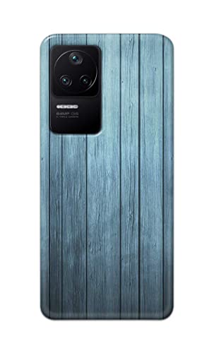 Image of Printed Hard Back Cover Case for Mi Poco F4 5G Back Cover (Wooden Blue) -702