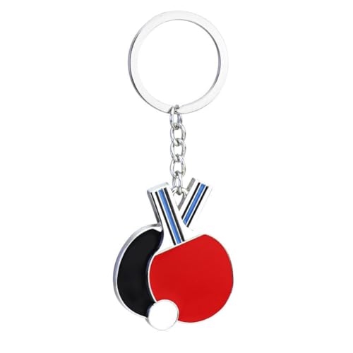 INSTITIZER Ping Pong Table Tennis Ball Keychain Ping Pong Keyrings Cute Ping Pong Racket Pendant Key Holder Ping Pong Bat Key Ring Key Chains Car Key Chain Souvenir Gift