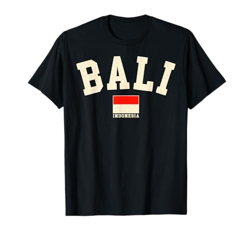 Vintage Bali Indonesia Indonesian Flag Souvenir Retro T-Shirt