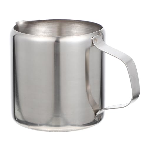 SECFOU Jarra de Leche de Acero Inoxidable 304 de 150 Ml para Espumar Café, Taza Humeante Portátil para Capuchino, Herramienta de Espuma para Cocina y Cafetería
