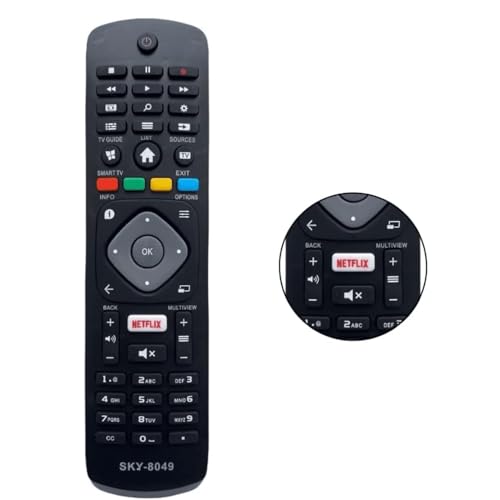 Controle Remoto Compatível para TV Philips Smart 4K LCD LED Função Netflix - TONSHOP
