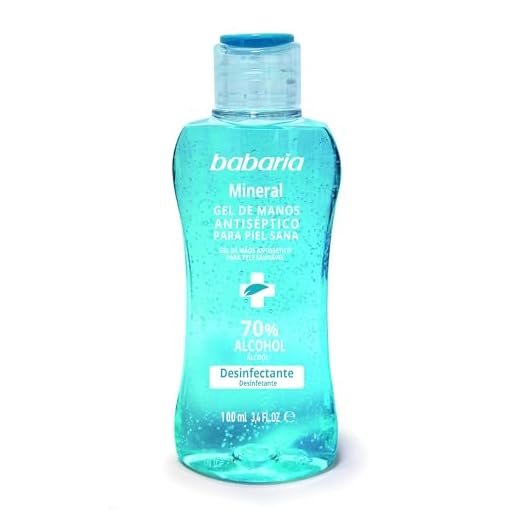 BABARIA - Gel Hidroalcoholico Manos Natural - 50ml | Bote Pequeño desinfectante manos liquido | Sin Perfume | Rapida Absorccion | Hidratente | Gel Desinfectante, Con Algodón Y Rosa Mosqueta | Vegano