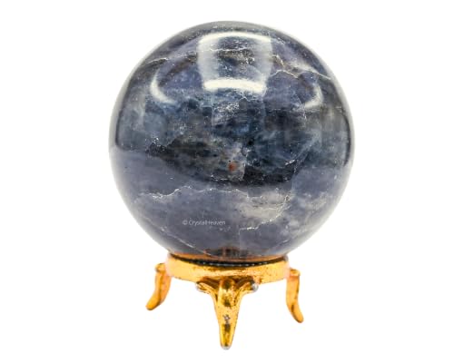 Image of Certified Iolite Crystal Ball for Meditation - Premium Crystal Vastu Items for Home and Feng Shui Items for Good Luck - Ideal for Pooja Supplies and Spiritual Practices (2.5 inch Inch)