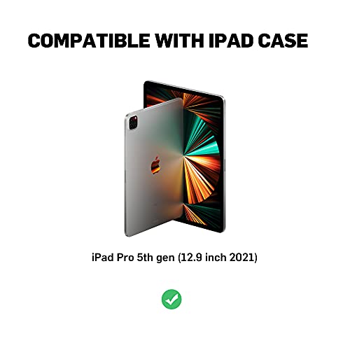 Adonit Trifold Case Compatible With Ipad Pro 12.9 Inch 2021 (5Th Generation), Magnetic Stand Case With Clasp, Auto Sleep And Wake, Pencil 2 Wireless Charging, Stylus Pens Holder, Black #TOP6