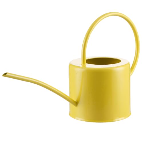 Topadorn Metal Watering Can for Indoor Plants, Decorative Modern Watering Can, Yellow Watering Pot for Houseplants & Outdoor Garden, 1.7L