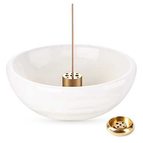 Koville Luxury Turkey Onyx Incense Holder, Incense Holders For Sticks, Sturdy Incense Burner Ideal For Meditation And Relaxing, Easy To Clean(White Onyx) #TOP23