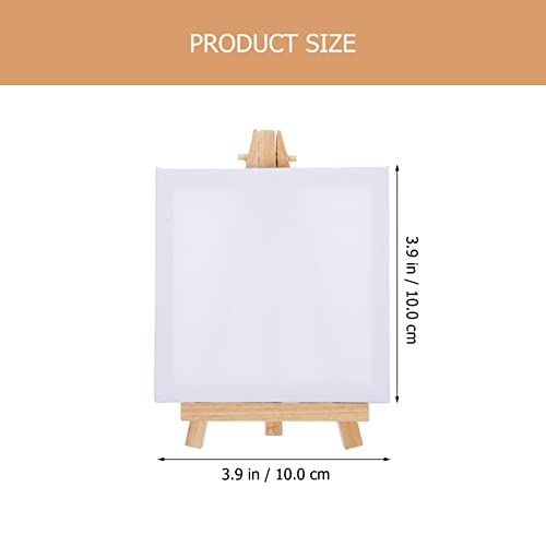 10 Conjuntos mini quadro mini de lona quadro de tela em branco cavalete caderno de desenho moldura d