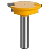 Maxmoral 1/2 inch Shank Reversible Drawer Angle Lock Bit Drawer Front Glued Bit Woodworking Cutter Tool Carbide Cutting Bit Suitable for Solid Wood Chipboard Plywood