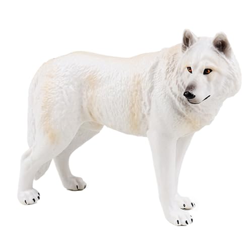 JOKFEICE Tierfiguren: realistischer Weißwolf, Feengarten-Zubehör, Lernspielzeug für Weihnachten & Geburtstag, Tortenaufsatz für Kinder