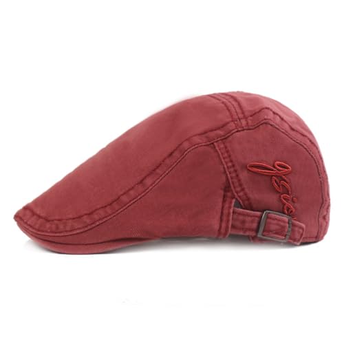 Image of Quanhaigou Unisex Denim Newsboy Hats Flat Ivy Gatsby Cabbie Driving Berets Hat Cotton Dad Cap for Men Women