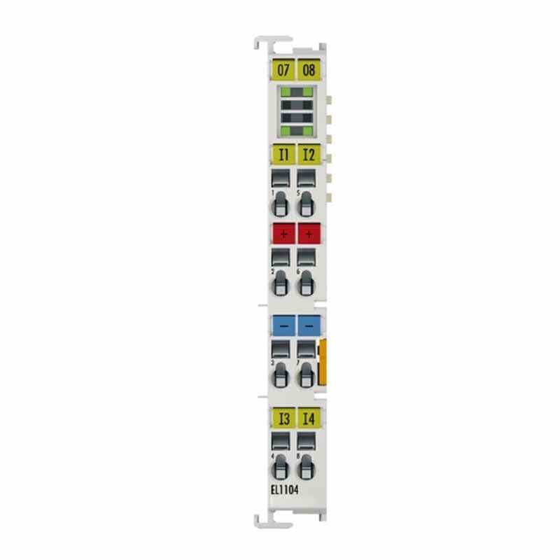 NURII Terminal Module, EL1104, Terminal 4-Channel Digital Input 24 V DC 3 Ms 2-/3-Wire Connection