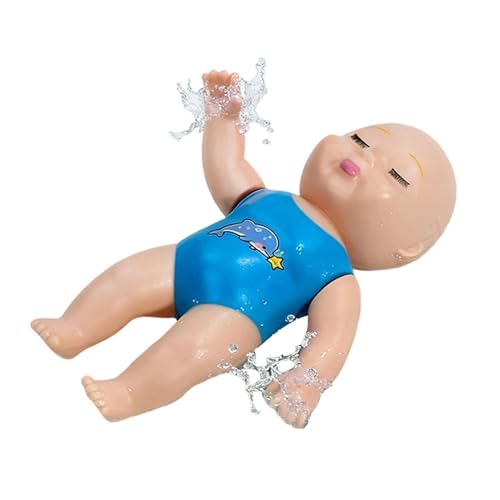 Juguetes para el baño de los niños – Muñeca de carga impermeable suave linda – Juguete de natación con resorte, para niños y niñas para usar en interiores en el baño, bañera piscina con agua y