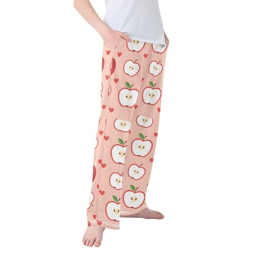 Pajama Pants Long Track Pants Fruits Appples with Hearts Sweatpants Athletic for 6-14 Years2