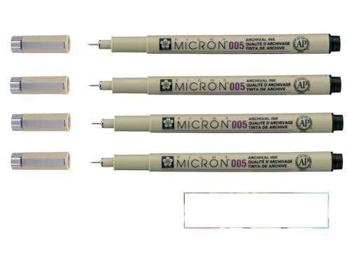 PIGMA MICRON Sakura 005,005,005 Opakowanie 4 szt. czarne i 1 karta