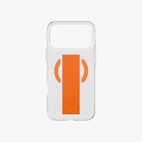 Coque iPhone 17 Pro Max pour photographe nomade avec support et sangle orange