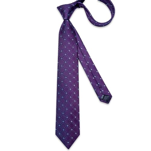 Image of DiBanGu Mens Silk Necktie Solid Color Tie and Pocket Square Cufflink Tie Clip Set Woven Plain Ties for Men Wedding Party