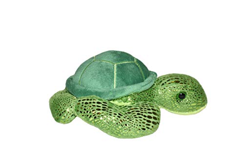 Wild Republic 16262 Hug'ems Plüschtier, Kuscheltier, Schildkröte 18cm, Grüne Meeresschildkröte