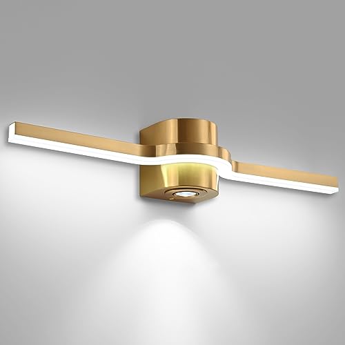 Image of SOLFART Brushed Bronze LED Bathroom Light Fixtures 24 Inch Dimmable Bathroom Vanity Lights Modern Wall Light for Bath Vanity Lighting Fixtures D