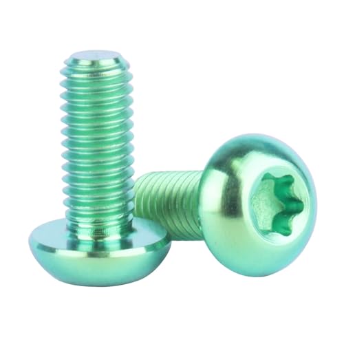 Image of 4PCS Titanium M5 x 12mm T25 Torx Head Bolt Screw (Green)