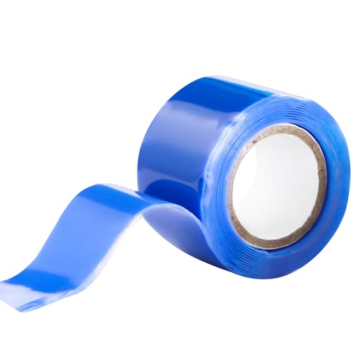 Image of Self Fusing Silicone Tape 1 in x 5' Blue Waterproof Rubber Leak Proof Sealing Silicone Rubber Self-amalgamating Tape for Emergency Hot and Cold Water Pipe Repairs and Tool Fixation