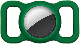 Sichy Pet Silicone Protective Case for Apple Airtag GPS Finder Dog Cat Collar Loop, Pet Loop Holder for Air_tag, for Apple Locator Tracker Anti-Lost Device, Luminous Green