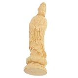 CONGARTENO 楊木製観音菩薩仏像 卓上オフィス装飾 木彫り工芸品 ホームデコレーション 宗教的意味を持 で実用的な置物