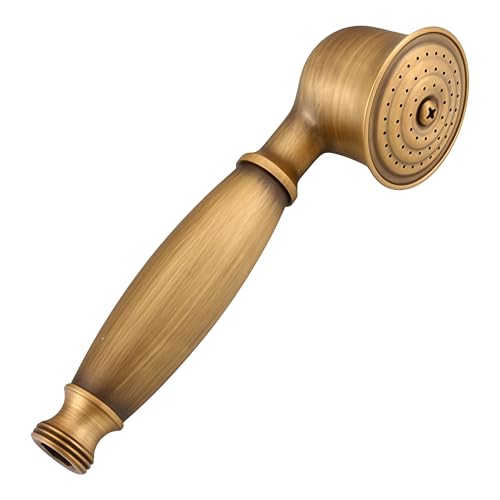 Vintage Brass Handheld Shower Head Removable Faceplate Universal Connection - Retro Style Showerhead