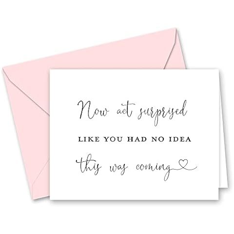 Funny Bridesmaid Proposal Cards, Now Act Surprised Bridesmaid Proposal Cards - 8 Will You Be My Bridesmaid Cards and 2 Maid of Honor Cards (Blush Envelope) Cover