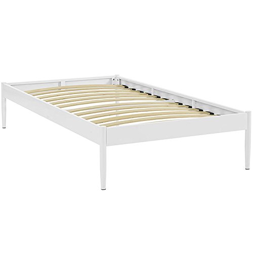 Modway Elsie Modern Metal Twin Platform Bed Frame Mattress Foundation With Slat Support In White #TOP17