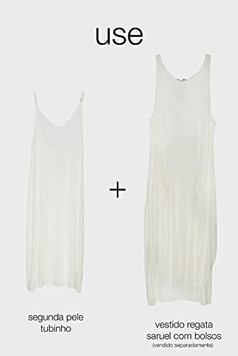 Vestido Tubinho Segunda Pele Off White Plus Size Off White-Único