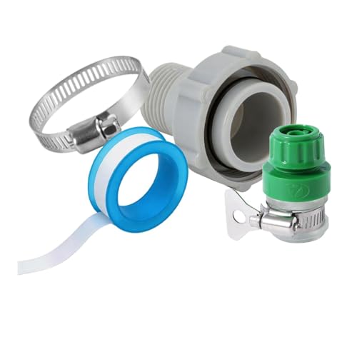 Pool Drain Hose Adapter Fits For Coleman Above Ground & Bestway Pools ID 1.5-Inch OD 1.0-Inch with 3/4-Inch Garden Hose Thread Drain Plug Connector Connect To The Garden Pipe with Faucet Connector