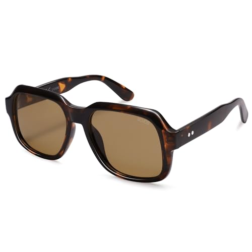 SOJOS Retro Square Polarized Sunglasses Womens Mens Chic Vintage Oversized Old Money Shades SJ26162