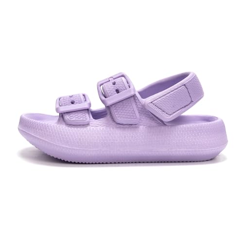 Image of FUNKYMONKEY Pillow Slippers for Boys and Girls Adjustable Double Buckle Unisex-Child EVA Flat Sandals