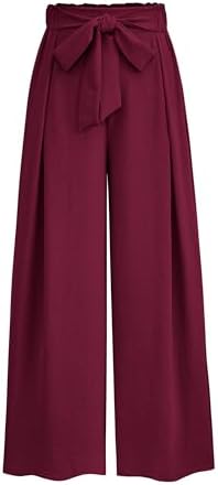 PRETTYGARDEN Women's Wide Leg Work Pants Business Casual High Waisted Loose Palazzo Trouser Summer Clothes