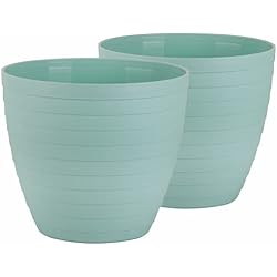 Maceteros Plastico Balcon Macetas para Exterior de Plástico 18 cm (2 uds) Maceta plástico Grande para Plantas Macetero Interior Terraza Balcon para Jardinería. Tiestos Jardineras para Flores y Arboles