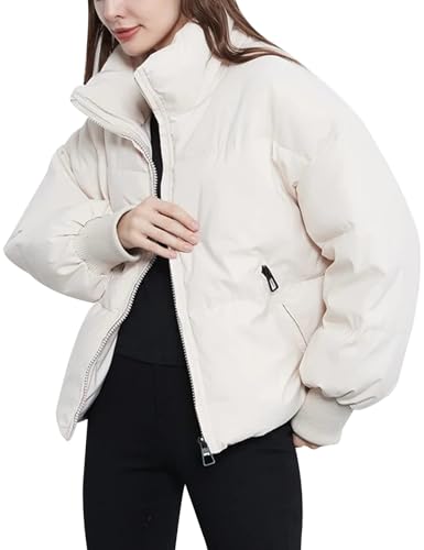 Image of Gihuo Women's Winter Cropped Puffer Jacket Coat Short Warm Quilted Jacket 2026