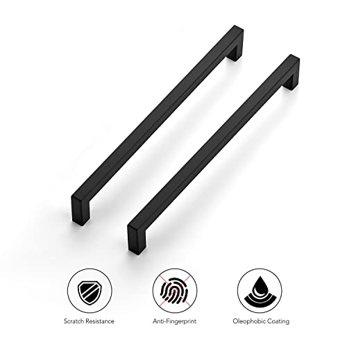 Ravinte 18 Pack 10 Inch Kitchen Square Cabinet Handles Matte Black Cabinet Pulls Black Drawer Pulls Kitchen Cabinet Hardware Kitchen Handles For Cabinets Cupboard Handles Drawer Handles #TOP7