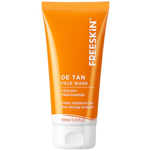 Image of Freeskin De Tan Face Wash with Glycolic & Niacinamide | Tan Removal | Non-Drying Formula | Brightens & Evens Skin Tone | 100ml
