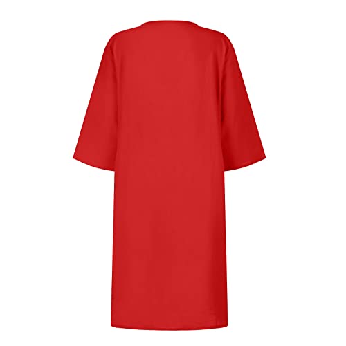 OIOLOYJM Plus Size Summer Dresses for Women 2025 Plus Size Dresses for Curvy Women 3/4 Sleeve Casual Boho Kaftan Dresses