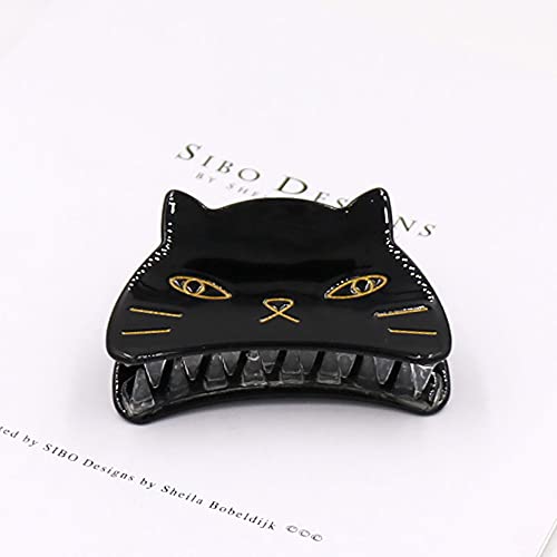 Yusier 2 Pcs Cute Cat Claw Hair Claw Clip Two Sizes That Stay In Place Hair Clips Hair Clips Fo Women Girl (Black Cat) #TOP3