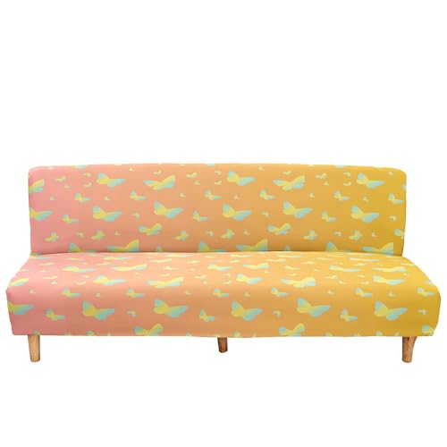 Surwin Elástica Fundas de Sofá Sin Brazos Clic Clac de 2/3 Plazas, Mariposa de Moda Antideslizante Funda Protectora para Sofá Cama Sofá Plegable sin Reposabrazos (Degradado,L:190-230cm)