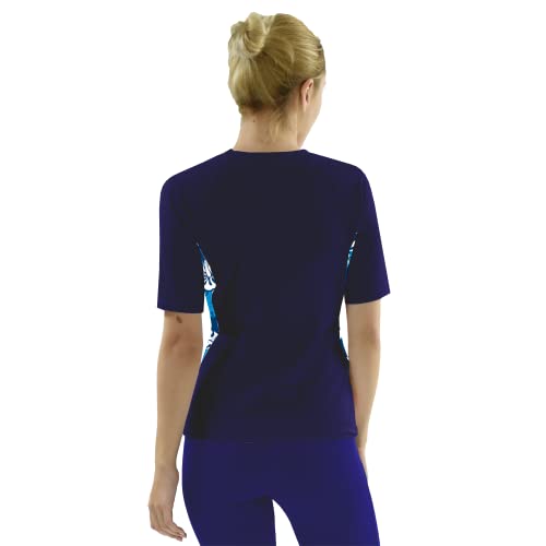 Private Island Women UPF50+ Swimsuit Short Sleeve Top T Shirt Rash Guard Workout (WRGTS)3